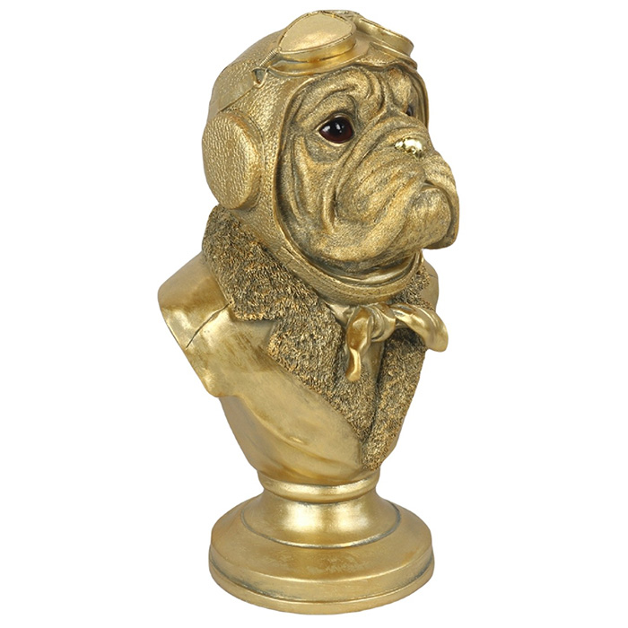 Resin Gold Bulldog Bust - Click Image to Close
